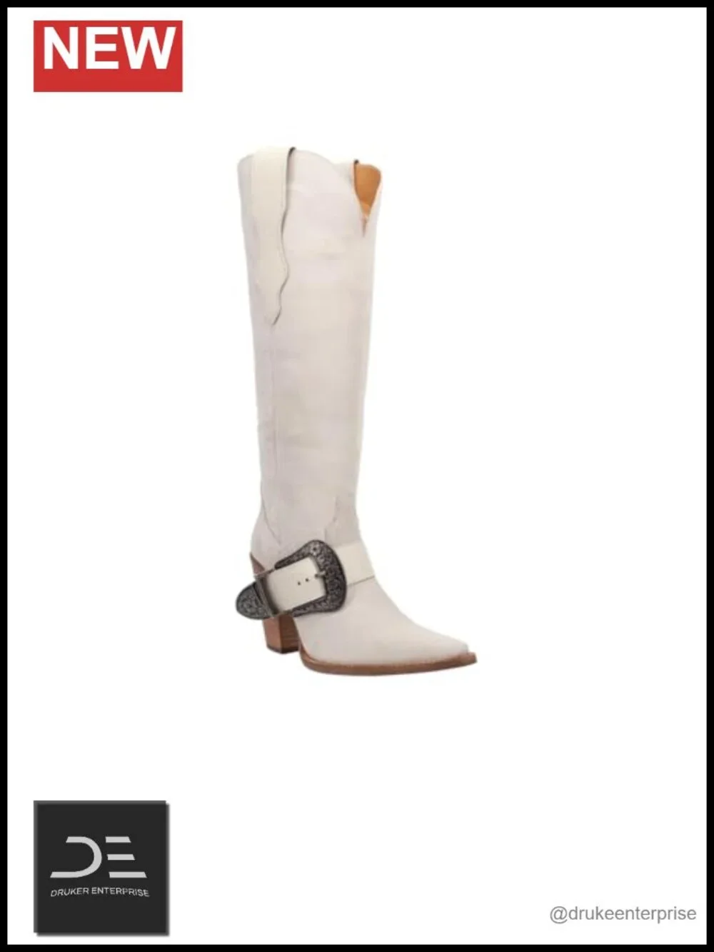 Suede Over the Knee Boots with Block Heel and Snip Toe